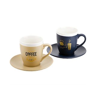 Чайный сервиз Nouvelle Home Golden Coffee, 240 мл, 2 персоны, 4 предмета, микс фото