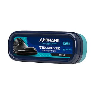 Губка для обуви из гладкой кожи Дивидик Классик, черная фото