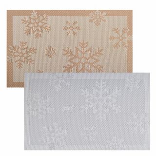 Салфетка для сервировки Мультидом Снежинки, 30 x 45 см, текстилен фото