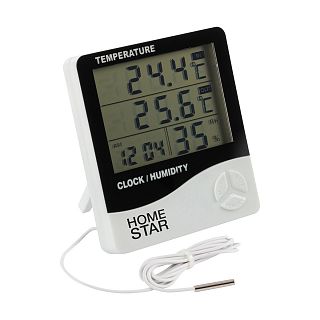 Термометр-гигрометр HomeStar HS-0109, цифровой с выносным датчиком фото