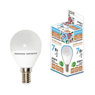 Лампа светодиодная матовая Tdm Electric Народная, E14, FG45, 7 Вт, 6500 K, дневной свет фото
