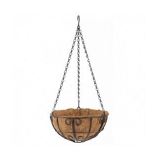 Кашпо подвесное с декором Palisad, с кокосовой корзиной, d 25 см фото