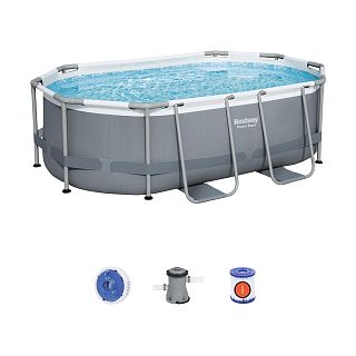 Бассейн каркасный Bestway Power Steel с фильтр-насосом, 305 x 200 x 84 см, 3668 л фото