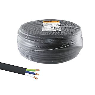 Кабель силовой ВВГ-П нг(А)-LS Tdm Electric, 3 x 6 мм², ГОСТ, 100 м, черный фото