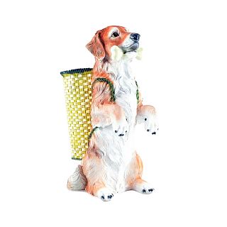 Фигурка садовая Сказка Собака с корзиной и костью в зубах, 60 см фото