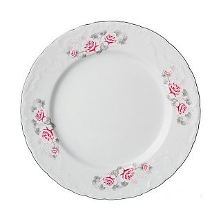 Тарелка обеденная Cmielow Рококо Бледная роза, фарфоровая, d 25 см фото