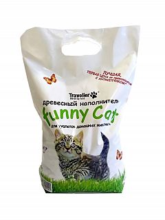 Наполнитель для кошачьего туалета Funny cat, древесный, 4 л фото