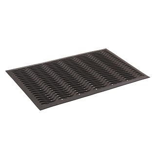 Коврик придверный SunStep Волна, резиновый, 60 x 90 см, черный фото