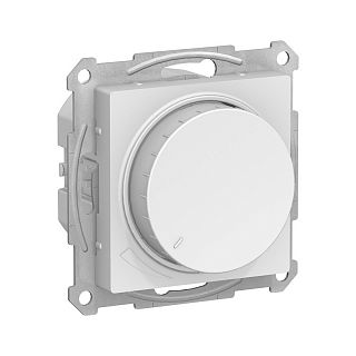Диммер (светорегулятор поворотный) встраиваемый Schneider Electric Atlasdesign, 400 Вт, белый фото