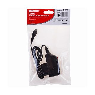 Зарядное устройство для телефона Rexant 16-0269, micro-USB, 1 A, черное фото