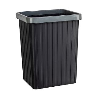 Бак для мусора прямоугольный Happi Dome, 16 л, черно-серый фото