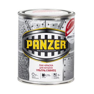 Лак-краска для металла Panzer, гладкая, глянцевая, 0,75 л, бесцветная фото