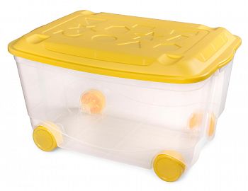 Ящик для игрушек на колесах Пластишка, 580 x 390 x 335 мм, прозрачный фото