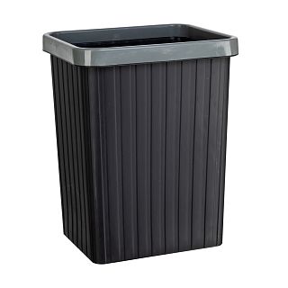 Бак для мусора прямоугольный Happi Dome, 10 л, черно-серый фото