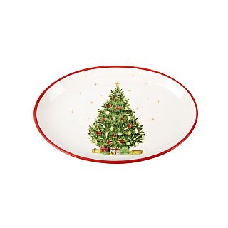 Блюдо сервировочное Dolomite Новогодняя ель, керамическое, 29 x 19 x 3 см фото