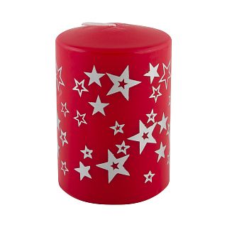 Свеча декоративная Волшебная страна Deco Christmas Звезды, 8 x 5,6 x 5,6 см, красная фото