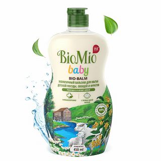 Бальзам для мытья детской посуды BioMio Baby Bio-Balm, ромашка и иланг-иланг, 450 мл фото