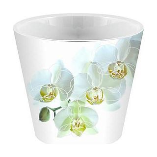 Горшок для цветов InGreen London Orchid Deco, 1,6 л, белая орхидея фото