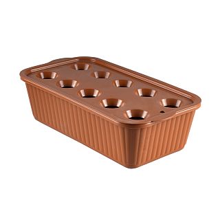 Ящик для выращивания зеленого лука Альтернатива, 10 ячеек, коричневый фото