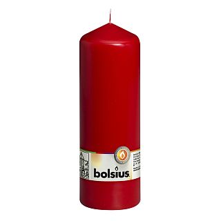 Свеча столбик Bolsius, 200 x 70 мм, красная фото