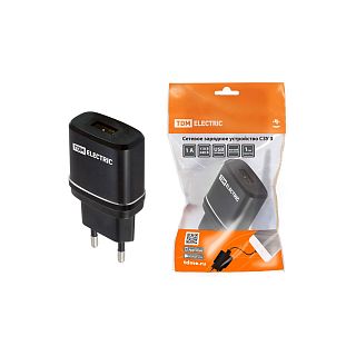 Зарядное устройство для телефона Tdm Electric СЗУ 3, 2,1 A, 1 USB, черное фото