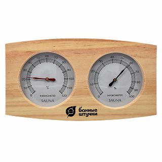 Термометр с гигрометром для бани Банные штучки Банная станция фото