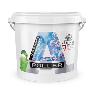 Краска фасадная Poller, акриловая, глубокоматовая, 0,9 л, белая фото