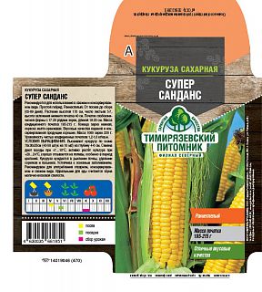 Семена Тимирязевский питомник Кукуруза сахарная Супер Санданс, 5 г фото