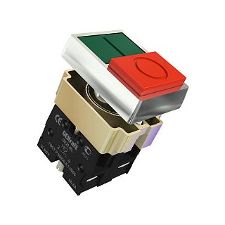 Переключатель кнопочный DEKraft ПЕ-22-BL, 1НО+1НЗ, 10 А, зеленый/красный фото