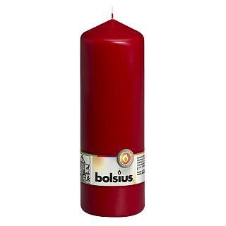 Свеча столбик Bolsius, 200 x 70 мм, темно-красная фото