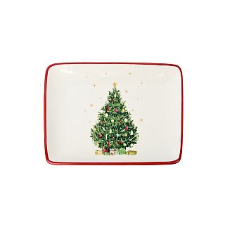 Блюдо сервировочное Dolomite Новогодняя ель, керамическое, 20 x 15 x 2 см фото