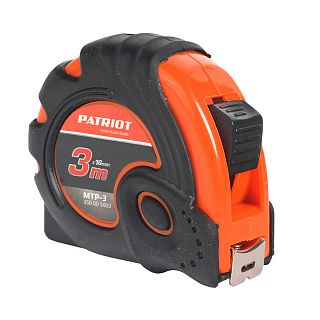 Рулетка Patriot MTP-3, с фиксатором, обрезиненная, 3 м x 16 мм фото
