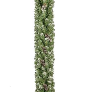 Гирлянда хвойная Елкиторг Снежная королева заснеженная, с шишками, 20 x 270 см, зеленая фото