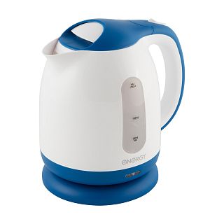 Чайник электрический Energy E-293, 1,7 л, пластик, бело-голубой фото
