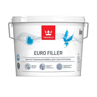 Шпатлевка влагостойкая для стен и потолка Euro Filler (Евро Филлер) TIKKURILA 10 л фото