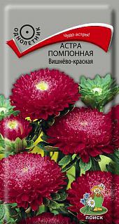 Семена цветов Поиск Астра помпонная Вишнёво-красная, 0,3 г фото