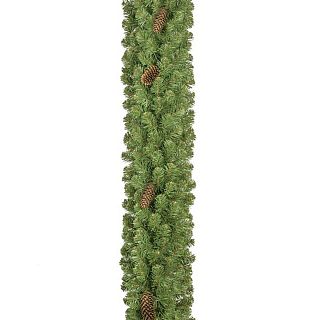 Гирлянда хвойная Елкиторг Снежная королева, с шишками, 30 x 270 см, зеленая фото