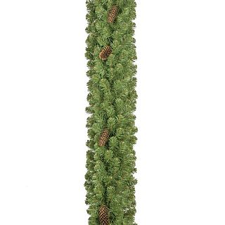 Гирлянда хвойная Елкиторг Снежная королева, с шишками, 20 x 270 см, зеленая фото