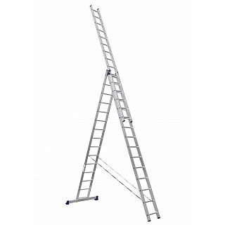 Лестница-стремянка трехсекционная Alumet HS3 6315, алюминиевая, 3 x 15 ступеней, 4,23 - 10,95 м фото