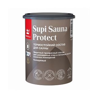 Защитный состав для саун Tikkurila Supi Sauna Protect, полуматовый, база EP, 0,9 л фото