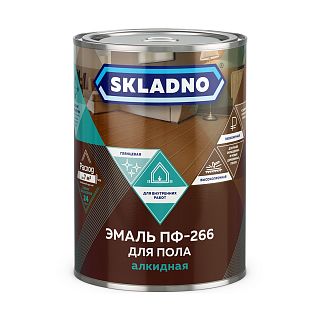 Эмаль ПФ-266 для пола Skladno, алкидная, глянцевая, 0,8 кг, золотисто-коричневая фото