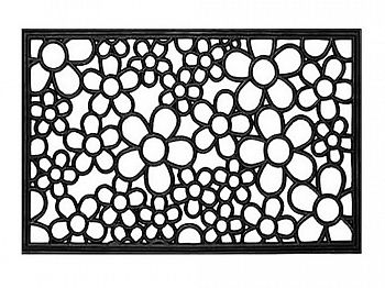 Коврик придверный SunStep Цветы, ажурный, 40 x 60 см, черный фото