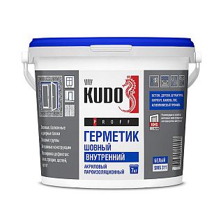 Герметик акриловый пароизоляционный шовный Kudo Proff SMS-311, внутренний, 7 кг, белый фото