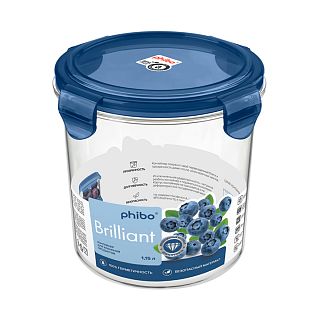 Контейнер Phibo Brilliant, круглый, 1,15 л, синий фото