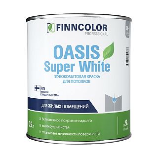 Краска для потолков Oasis Super White FINNCOLOR 0,9л белый фото