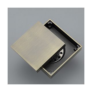 Трап для душа Gappo G81005-4, латунь, 100 x 100 мм, бронза фото