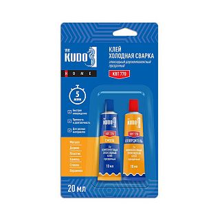 Клей эпоксидный Kudo Home KBT-770, двухкомпонентный, 20 мл, прозрачный фото