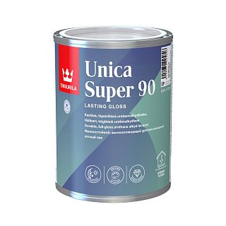 Лак уретано-алкидный глянцевый Unica Super 90 (Уника Супер 90) TIKKURILA 2,7 л бесцветный (база EP) фото