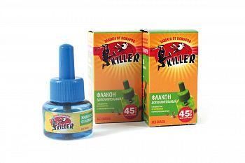Средство от комаров Killer 45 ночей жидкость, запасной флакон, зеленый фото