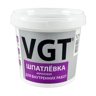 Шпатлевка для внутренних работ VGT, акриловая, 1,7 кг фото